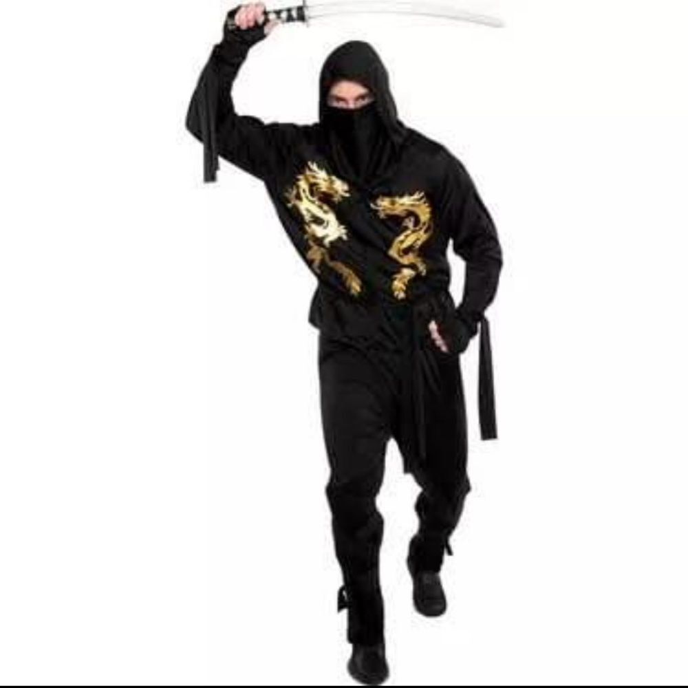 Black Dragon Ninja Halloween Costume Adult One Size